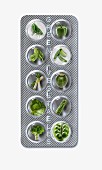 Tablet of green vegetables
