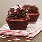 Valentine's day chocolate cupcakes