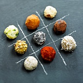 Game on different flavored aperitif balls