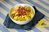 Penne with beetroot and saffron