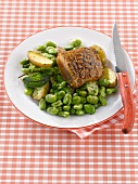 Duck's breast with broad beans