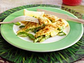 Omelett mit grünem Spargel (vegetarisch)