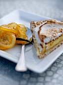 Slice of lemon meringue pie