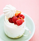 Faiselle with raspberries and strawberries