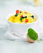 Scrambled eggs with spinach