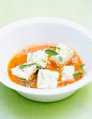 Cold tomato soup with feta