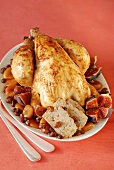Stuffed chicken with apricots,figs and raisins