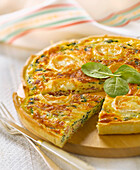 Spinach,raw ham and goat cheese quiche
