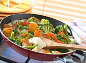 Pan-fried vegetables with light cream