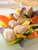Quail's fillets with vegetables