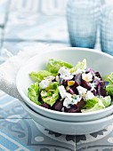 Beetroot, goat cheese and grilled almond salad