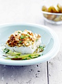 Fish and almond savoury crumble