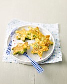 Star-shaped broccoli omelette appetizers
