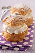 Choux buns filled with whipped cream