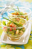 Avocado,shrimp and chive salad with tangerine juice