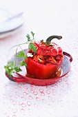 Stuffed red bell pepper