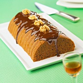 Chocolate and walnut sponge cake