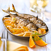 Stuffed mackerel with fennel and orange