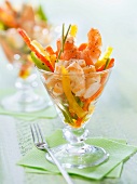 Shrimp and thinly sliced pepper Verrines