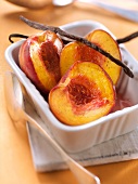 Vanilla-flavored roasted peaches