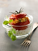 Tomato stuffed with veal and white rice