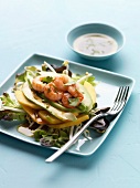 Avocado, shrimp and apple salad