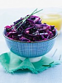 Braised red cabbage with apple juice