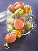 Macroons in a glass jar