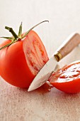 Cutting a tomato