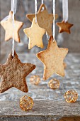 Star-shaped shortbread Christmas cookies