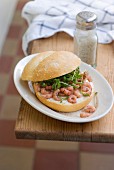 Brown shrimp and watercress sandwich
