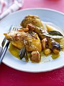 Chicken with olives and confit citrus