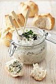 Sardine,fromage frais and olive spread