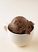 Scoop of dark ice cream chocolate