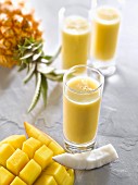 Mango-pineapple-coconut smoothies