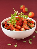 Strawberry fruit salad with balsamic vinaigar