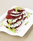 Beetroot and goat's cheese mille-feuille