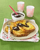 French toast with chocolate sauce