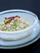 Risotto with caramelized green apples,bacon and mascarpone
