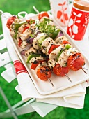 Chicken and vegetable brochettes