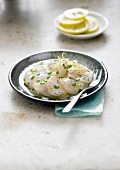 Scallop carpaccio with poppy seeds