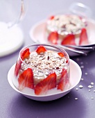 Fromage blanc with strawberries and rhubarb