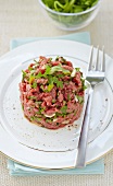 Beef tartare with 5 peppers
