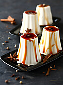 Panna cotta with spicy sauce