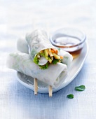 Crab spring rolls with rice vinaigar