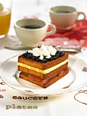Sweet gingerbread and fruit sandwich