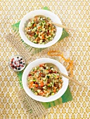 Quinoa, vegetable and seitan salad