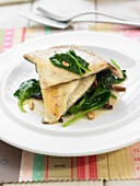 Catalan-style turbot with spinach