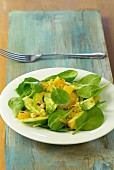 Baby spinach,avocado and orange salad