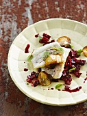 Bass with beetroot